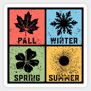 Four Seasons Pop Art Design - Seasonal Icons Magnet